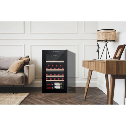 Dual-Temperature Wine Cooler by La Sommeliere – Holds 32 Bottles