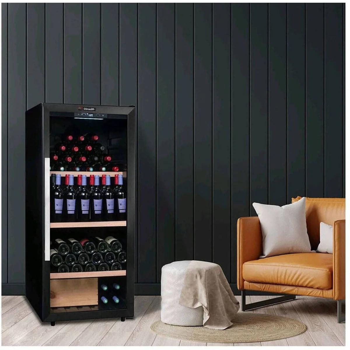 Climadiff Wine Cooler with Single-Temperature Control – Freestanding Storage for 160 Bottles