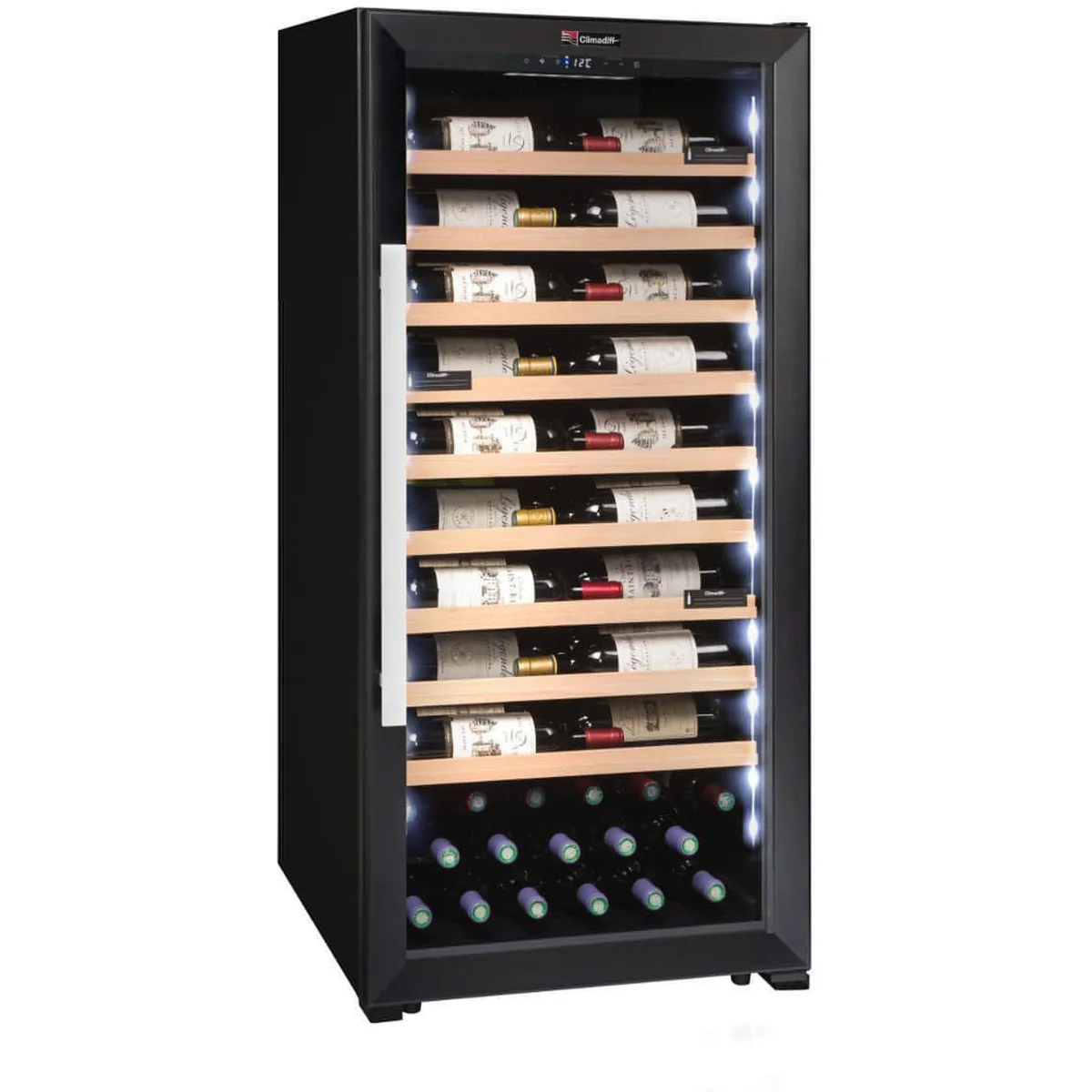 Climadiff Freestanding Wine Cooler - Holds 98 Bottles, Single Temperature